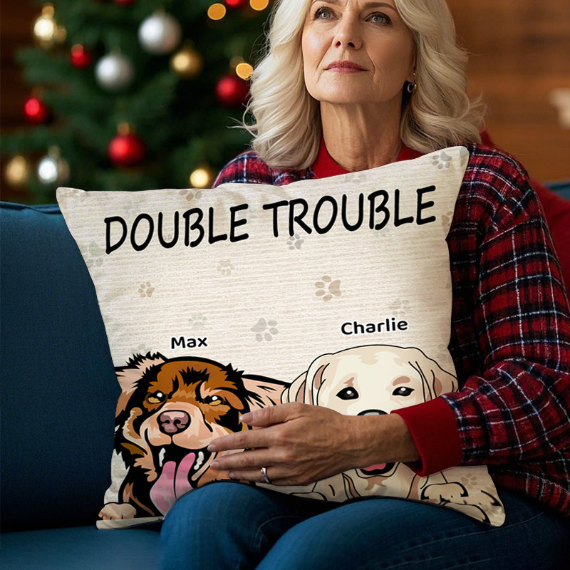 Custom Trouble Maker Dog Version- Personalized Custom Pillow - Home Decor, Birthday, Funny, Housewarming Gift For Pet Lovers, Dog Lovers