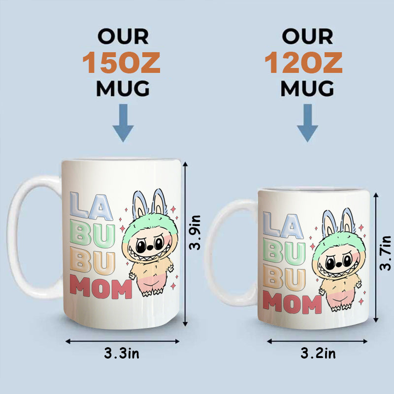 Personalized Big-Eyed Forest Friend Mug - Cute Toy Design with Title - Gift for Besties, Kids & Families