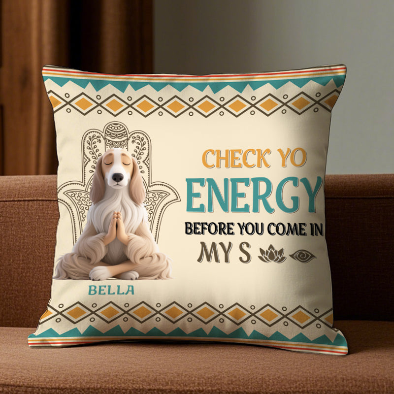 Personalized Pet Pillow with 3D Cat and Dog Yoga Figures and Custom Name – Unique Gift for Pet and Yoga Lovers