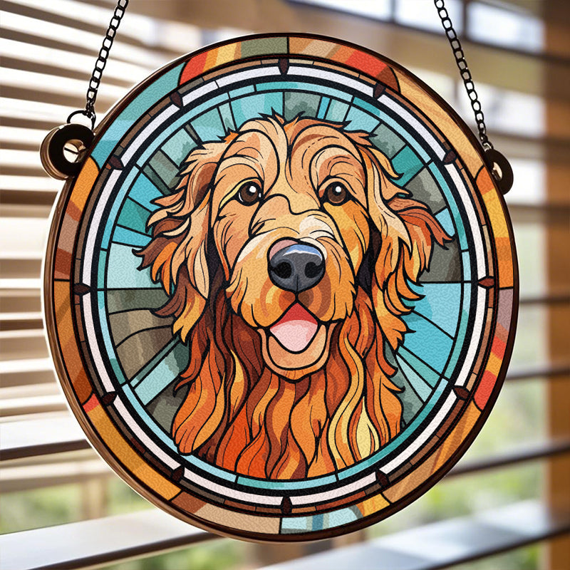 Custom A Glowing Memory - Memorial Personalized Custom Stained Glass Window Hanging Suncatcher - Sympathy Gift For Pet Owners, Pet Lovers