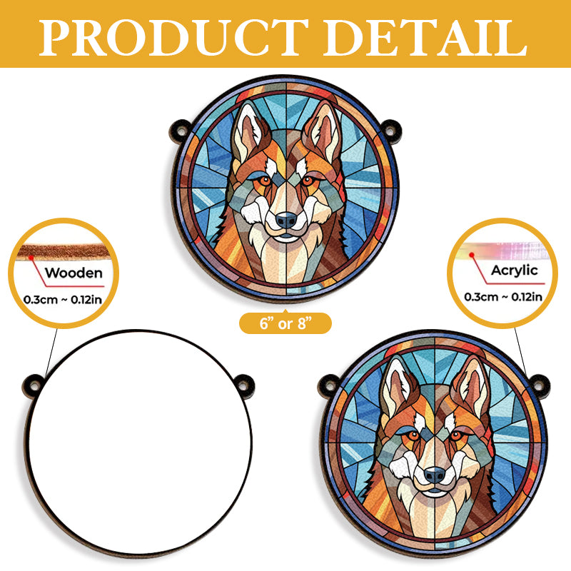 Custom Always by My Side - Memorial Personalized Custom Stained Glass Window Hanging Suncatcher - Sympathy Gift For Pet Owners, Pet Lovers