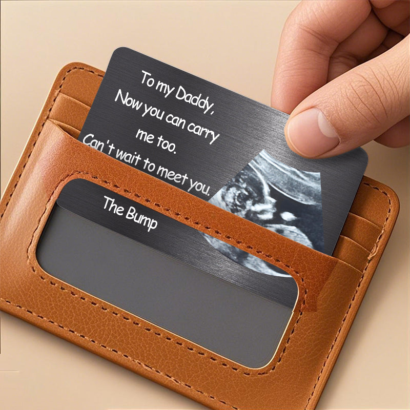 Now You Can Carry Me Too – Personalized Ultrasound Wallet Card – Gift for Expecting Dads