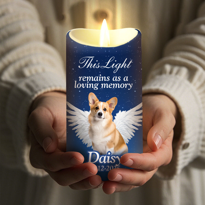 Custom Photo This Light Remains As A Loving Memory-Memorial Personalized Custom LED Candle - Sympathy Gift For Pet Owners, Pet Lovers