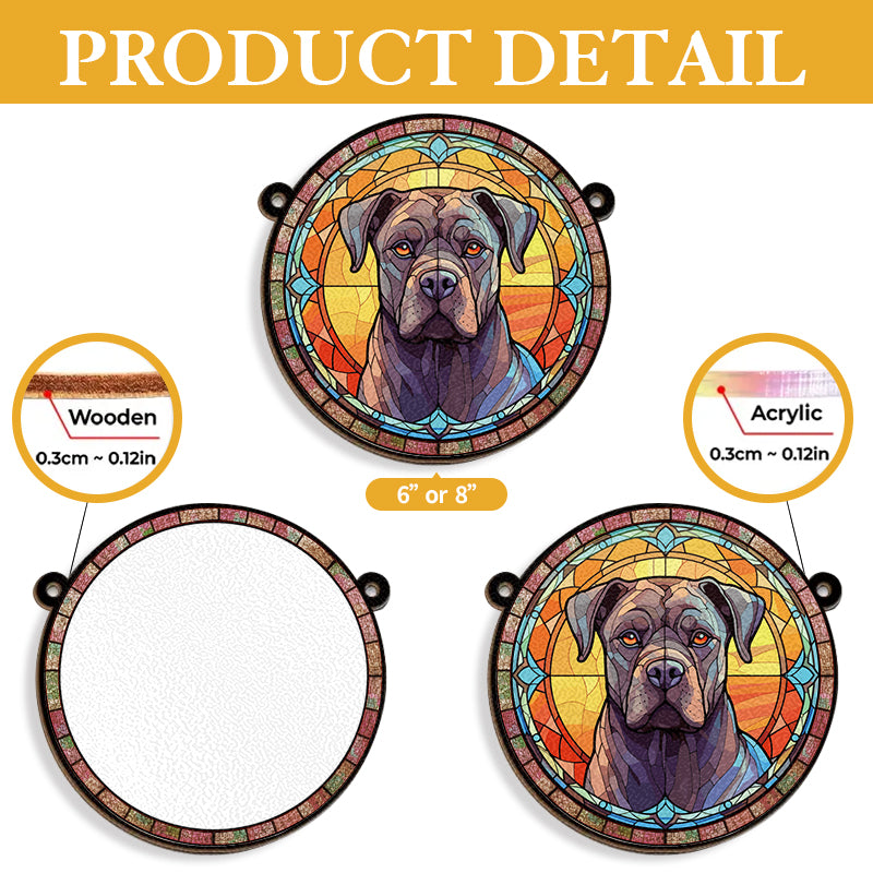 Custom Sunlight & Memories - Memorial Personalized Custom Stained Glass Window Hanging Suncatcher - Sympathy Gift For Pet Owners, Pet Lovers
