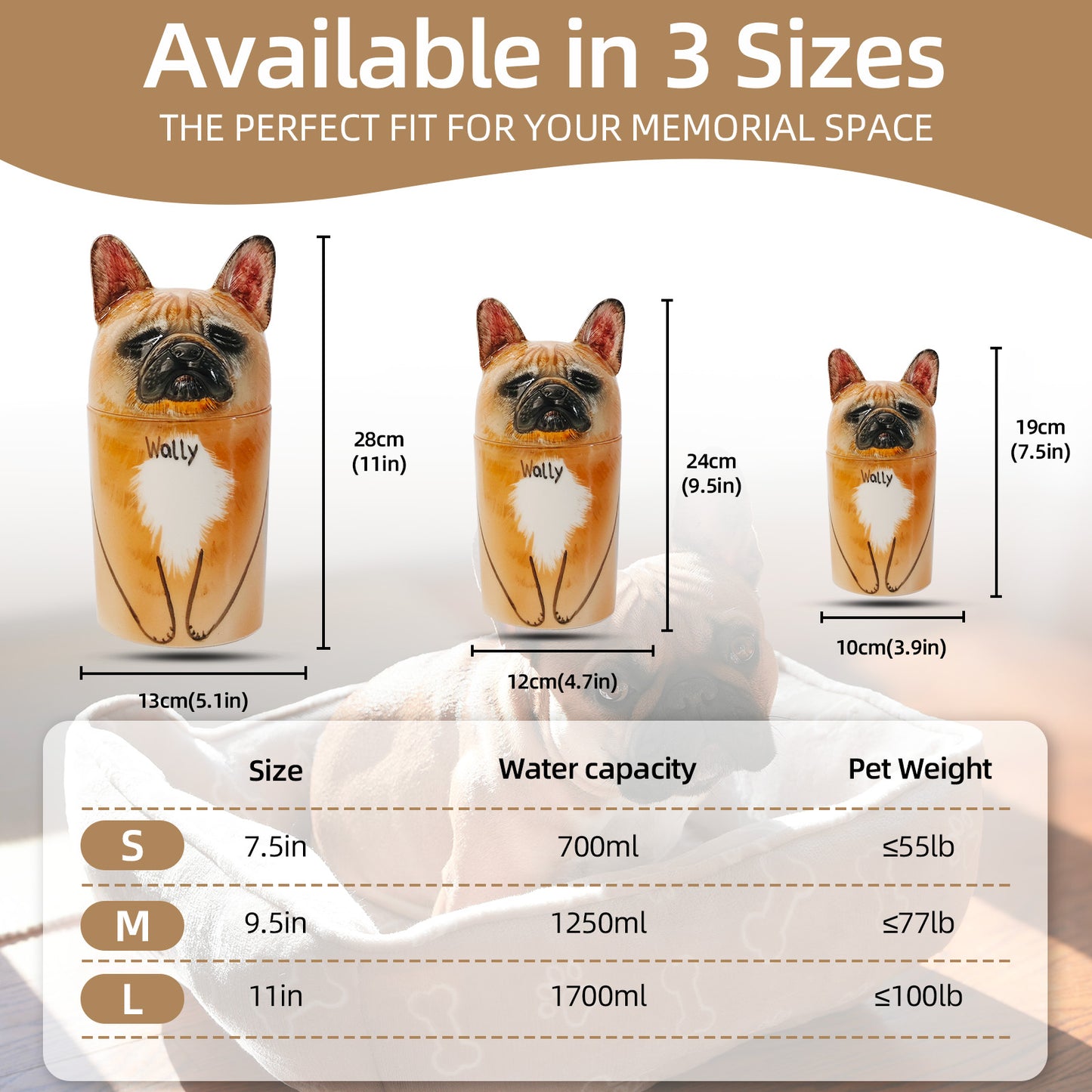 Custom Ceramic Pet Urn with Hand-Painted Details - Honor Your Beloved Pet-Sympathy Gift For Pet Owners, Pet Lovers