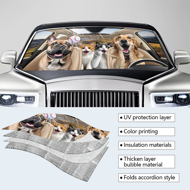 Custom Photo Best Friends Are Ones With Paws - Pet Personalized Custom Auto Windshield Sunshade, Car Window Protector - Gift For Pet Owners, Pet Lovers