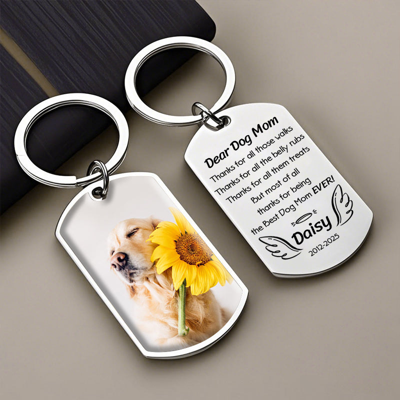 Custom Photo Thanks for being the Best Dog Mom EVER!-Memorial Personalized Custom Keychain - Sympathy Gift For Pet Owners, Pet Lovers