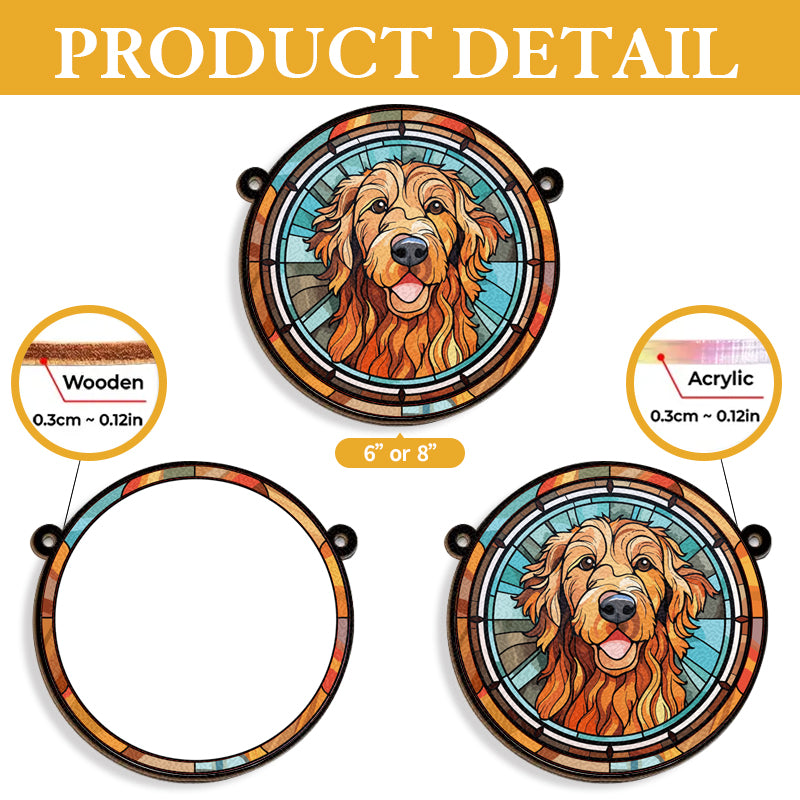 Custom A Glowing Memory - Memorial Personalized Custom Stained Glass Window Hanging Suncatcher - Sympathy Gift For Pet Owners, Pet Lovers