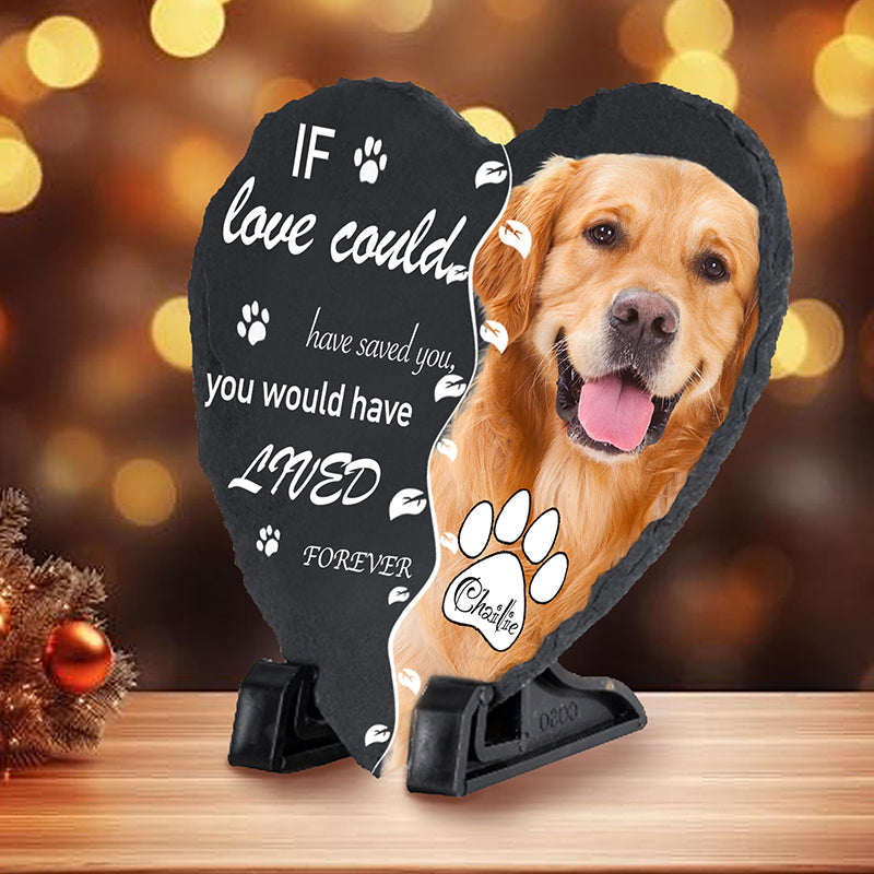 Custom Photo If Love Could Have Saved You - Pet Memorial Heart-shaped Stone Custom pet loss - Sympathy Gift For Pet Owners, Pet Lovers