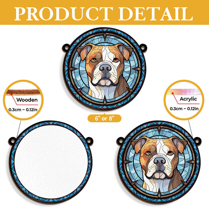Custom A Touch Of Sunlight And Love- Memorial Personalized Custom Stained Glass Window Hanging Suncatcher - Sympathy Gift For Pet Owners, Pet Lovers