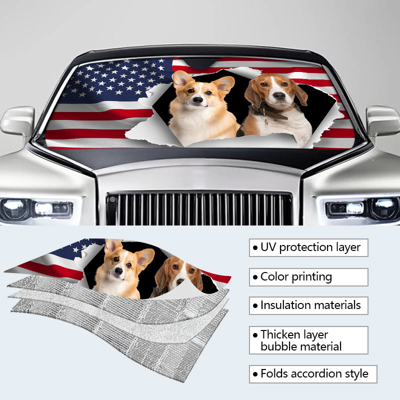 Custom Photo Let Adventures Fill Your Soul - Pet Personalized Custom Auto Windshield Sunshade, Car Window Protector - Gift For Pet Owners, Pet Lovers