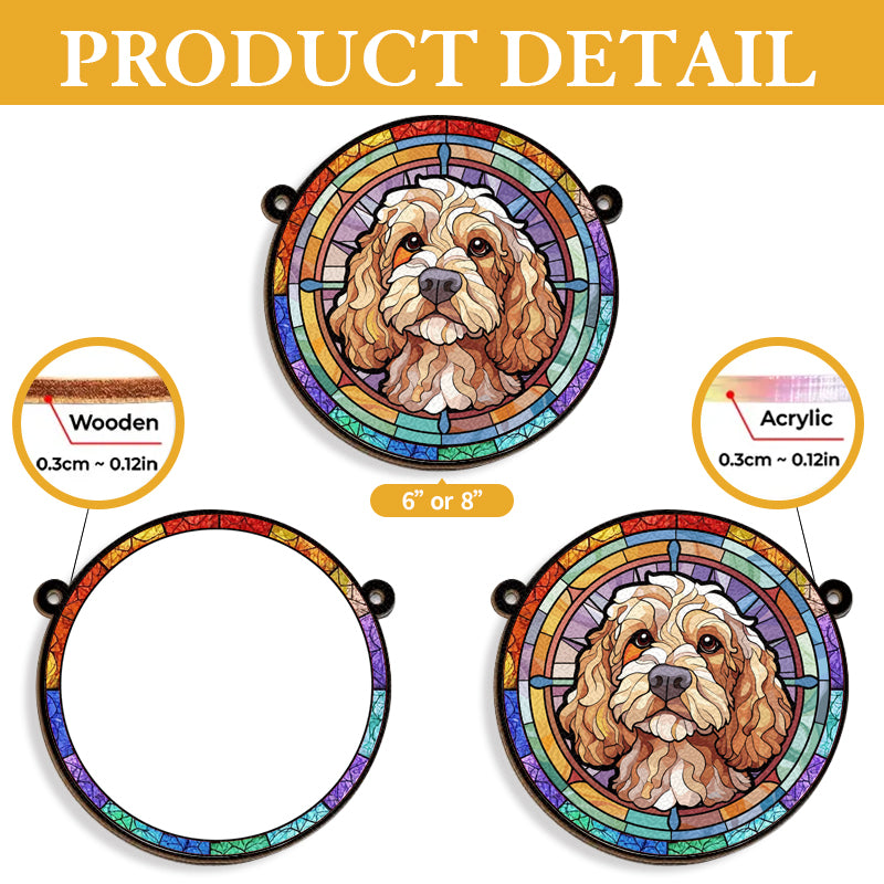 Custom Sunbeams & Snuggles: Brighten Their Day - Memorial Personalized Custom Stained Glass Window Hanging Suncatcher - Sympathy Gift For Pet Owners, Pet Lovers
