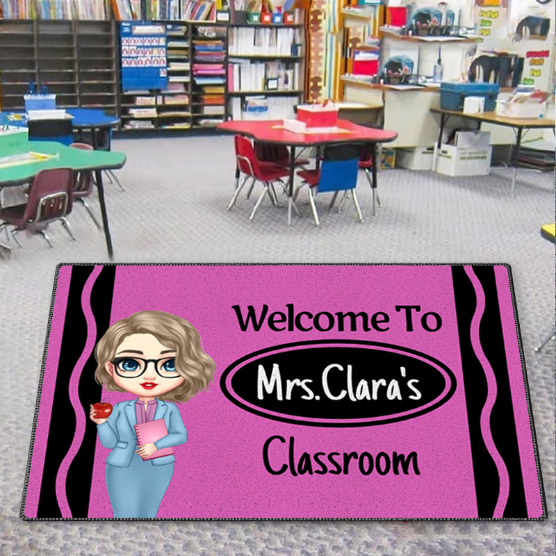 Custom Teacher Name Doormat – Personalized Classroom Welcome Mat, Back to School Gift for Teachers, Educators, and Staff