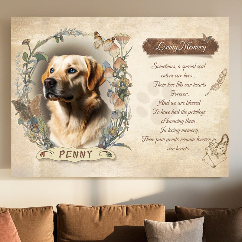 Custom Photo Loving Memory - Pets Personalized Custom Horizontal Canvas - Sympathy Gift For Pet Owners, Pet Lovers