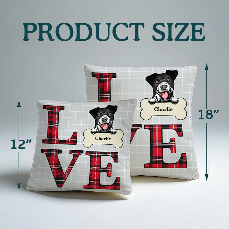 Love Dog – Personalized Clipart or Photo Pillow, Gift for Pet Lovers & Dog Lovers
