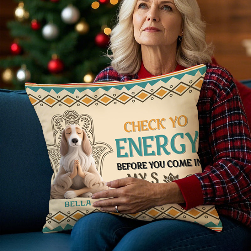 Personalized Pet Pillow with 3D Cat and Dog Yoga Figures and Custom Name – Unique Gift for Pet and Yoga Lovers