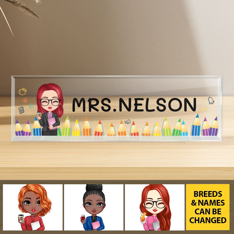 Custom Teacher Desk Name Plate – Personalized Acrylic Name Sign for Back to School, New Job Gifts& Teacher Appreciation