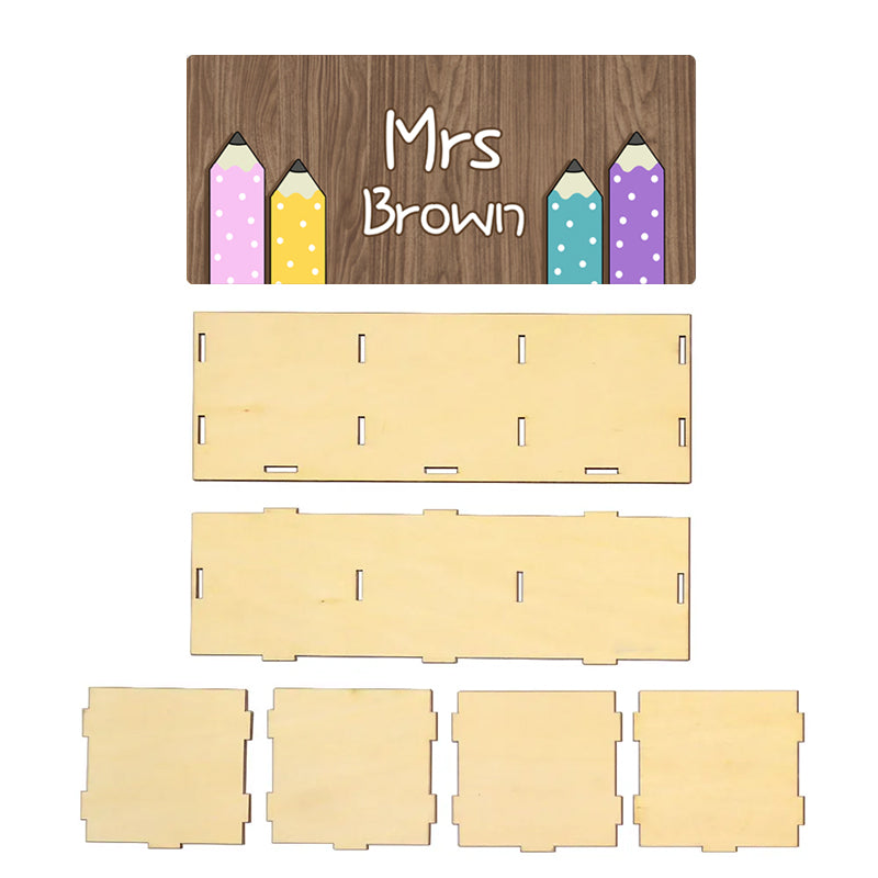 Personalized Wooden Pen Pencil Holder – Custom Name Gift for Back to School, Classroom, or Teacher Appreciation