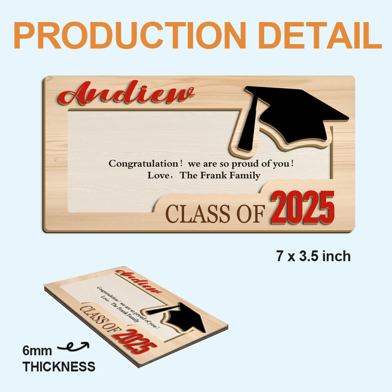 Custom 3-Layer Graduation Money Holder Plaque – Class of 2025 Gift for Daughter, Son & Grandchild of Proud Families