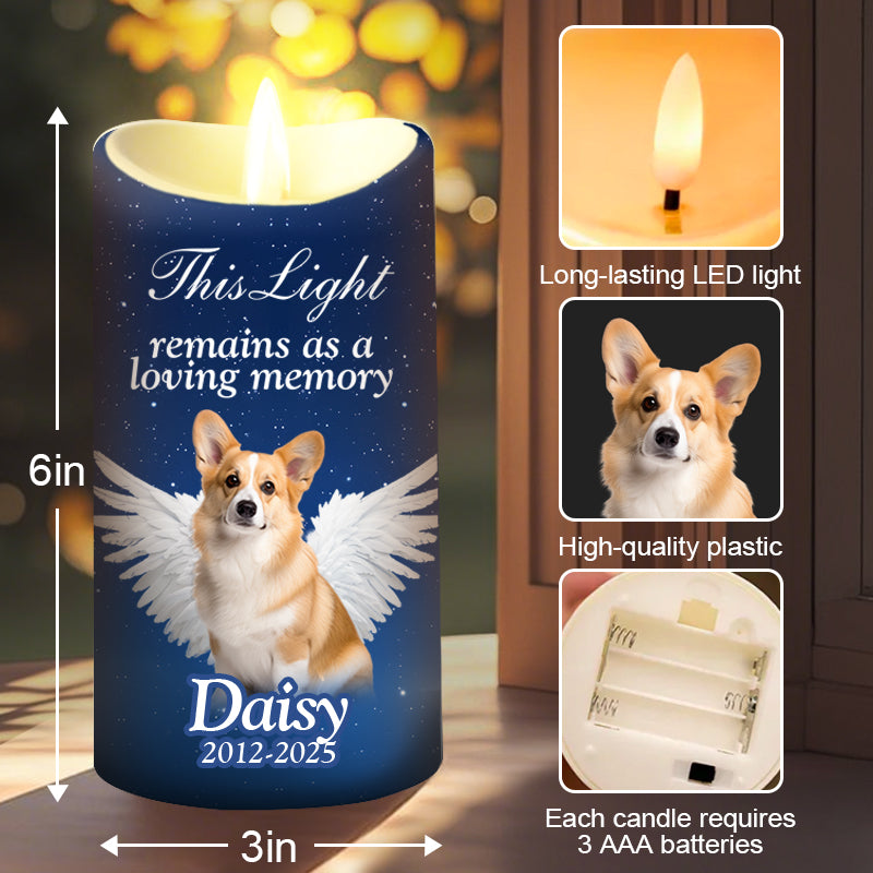 Custom Photo This Light Remains As A Loving Memory-Memorial Personalized Custom LED Candle - Sympathy Gift For Pet Owners, Pet Lovers
