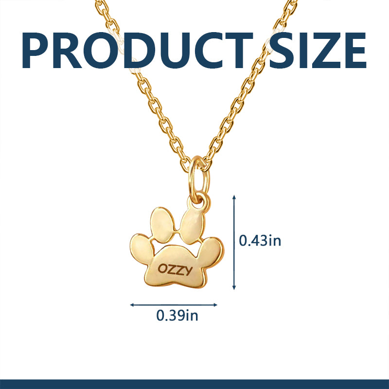 Custom Paw Charm Necklace โ Personalized Pet Name Charms โ Gift for Pet Lovers