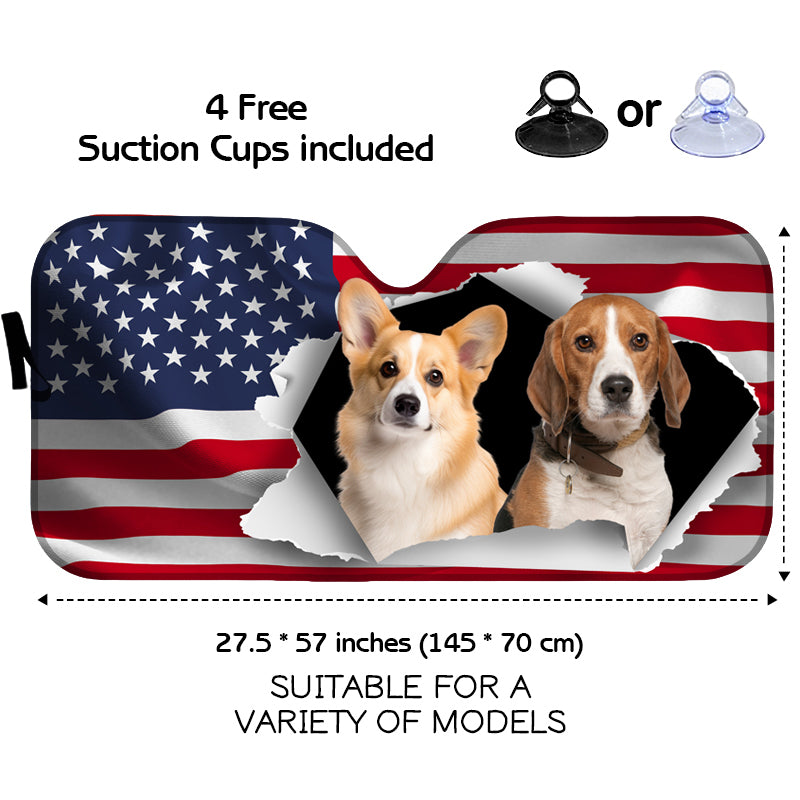 Custom Photo Let Adventures Fill Your Soul - Pet Personalized Custom Auto Windshield Sunshade, Car Window Protector - Gift For Pet Owners, Pet Lovers