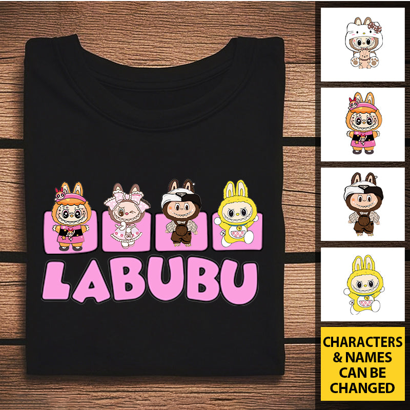Personalized Forest Character Combo T-Shirt – Cute Big-Eyed Design – Gift for Besties, Friends & Families