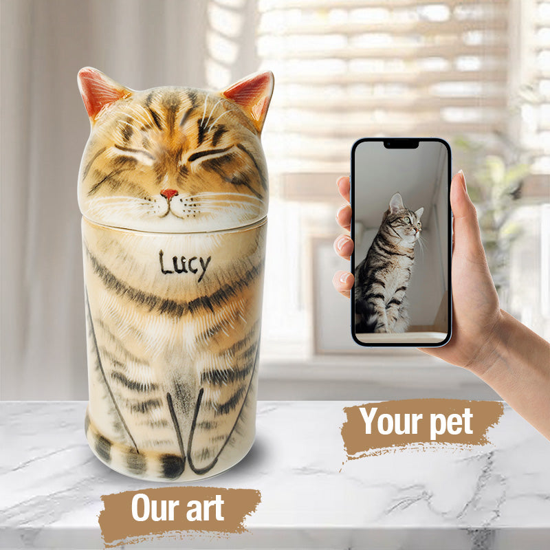 Custom Hand-Painted Ceramic Pet Urn - A Beautiful Resting Place for Your Companion-Sympathy Gift For Pet Owners, Pet Lovers