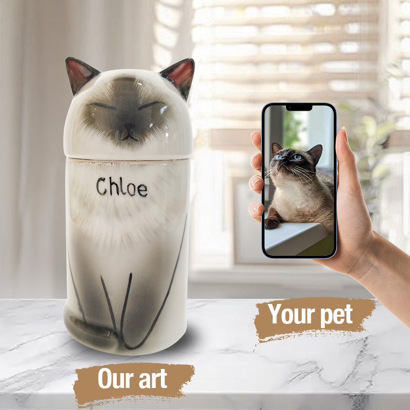 Custom Ceramic Pet Memorial Urn - A Stunning Tribute to Your Furry Loved One-Sympathy Gift For Pet Owners, Pet Lovers
