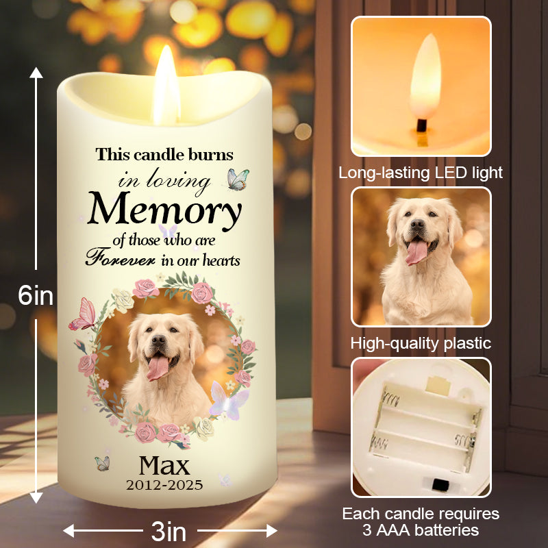 Custom Photo Candle Burns In Loving Memory-Memorial Personalized Custom LED Candle - Sympathy Gift For Pet Owners, Pet Lovers