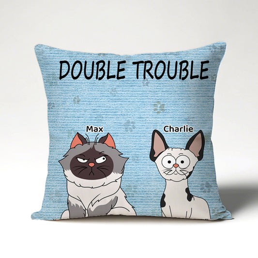 Custom Trouble Maker Cat Version - Personalized Custom Pillow - Home Decor, Birthday, Funny, Housewarming Gift For Pet Lovers, Cat Lovers