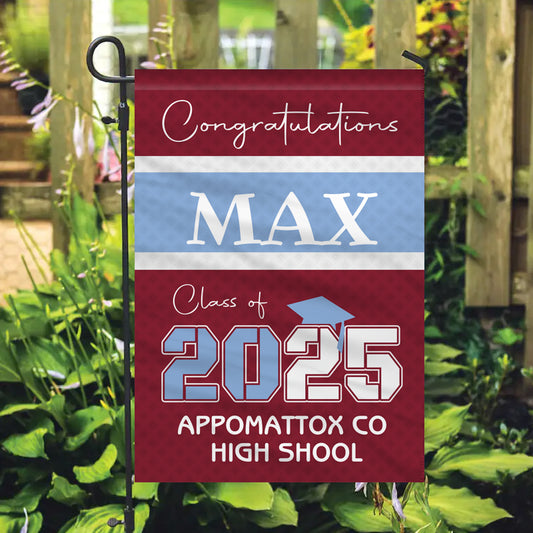 Custom Graduation Flag – Personalized with Name & School | Class of 2025 Gift for Graduate, Son, Daughter or Friend