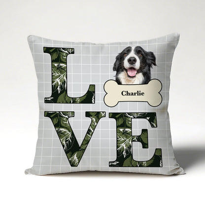 Love Dog – Personalized Clipart or Photo Pillow, Gift for Pet Lovers & Dog Lovers