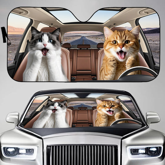 Custom Photo Have Fun Together - Pet Personalized Custom Auto Windshield Sunshade, Car Window Protector - Gift For Pet Owners, Pet Lovers