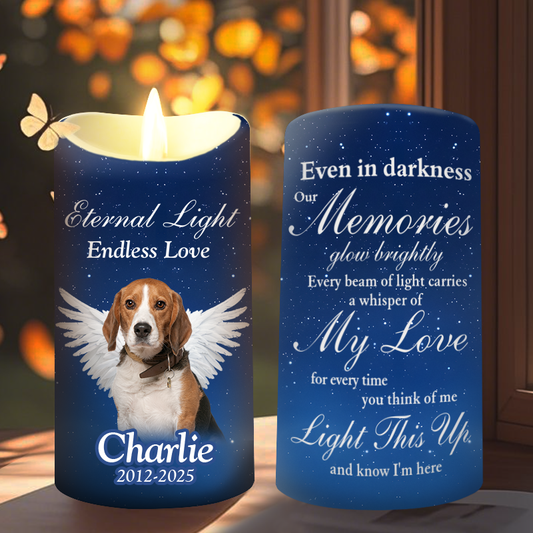 Custom Photo Eternal Light Endless Love-Memorial Personalized Custom LED Candle - Sympathy Gift For Pet Owners, Pet Lovers