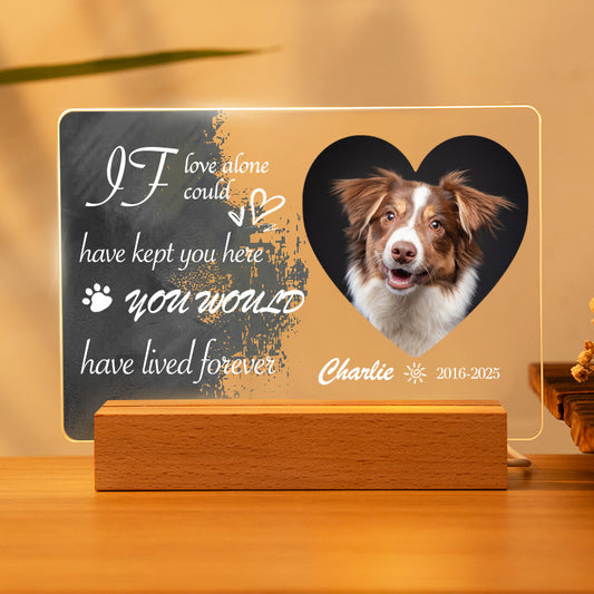 Custom Photo If Love Alone Could Have Kept You Here.Personalized Pet Memorial Acrylic Night Light-Sympathy Gift For Pet Owners, Pet Lovers