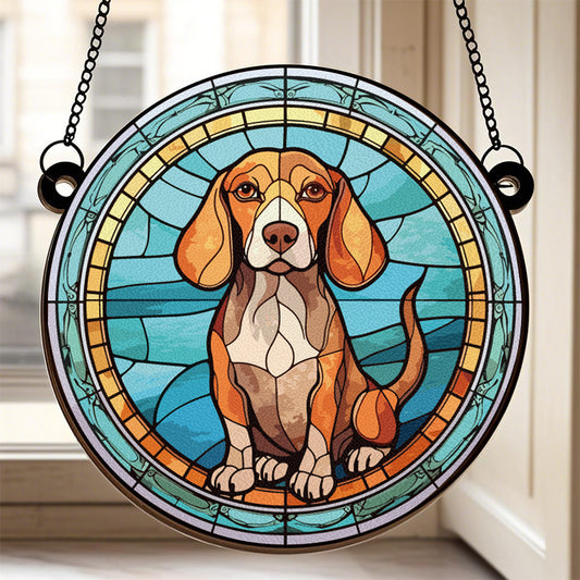 Custom Together, Always - Memorial Personalized Custom Stained Glass Window Hanging Suncatcher - Sympathy Gift For Pet Owners, Pet Lovers