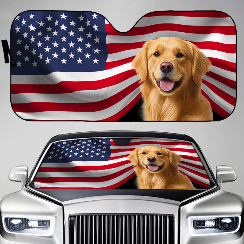Custom Photo The Road To Heart Is Paved With Pawprints - Pet Personalized Custom Auto Windshield Sunshade, Car Window Protector - Gift For Pet Owners, Pet Lovers
