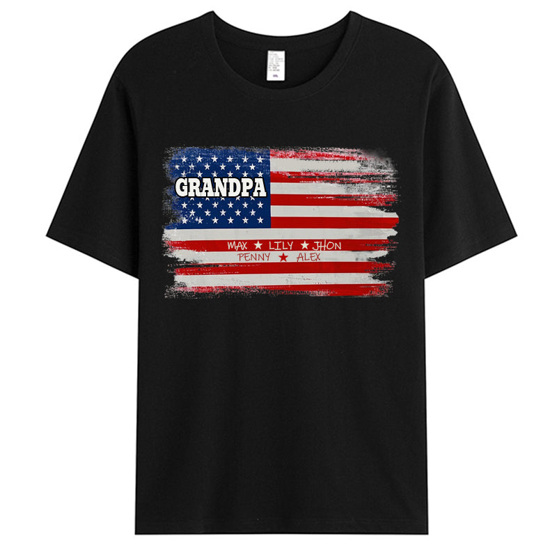 Proud To Be American - Family Personalized Custom Unisex T-shirt - Gift For Dad, Grandpa