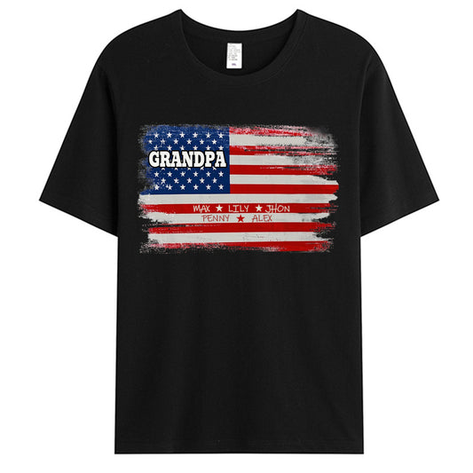 Proud To Be American - Family Personalized Custom Unisex T-shirt - Gift For Dad, Grandpa