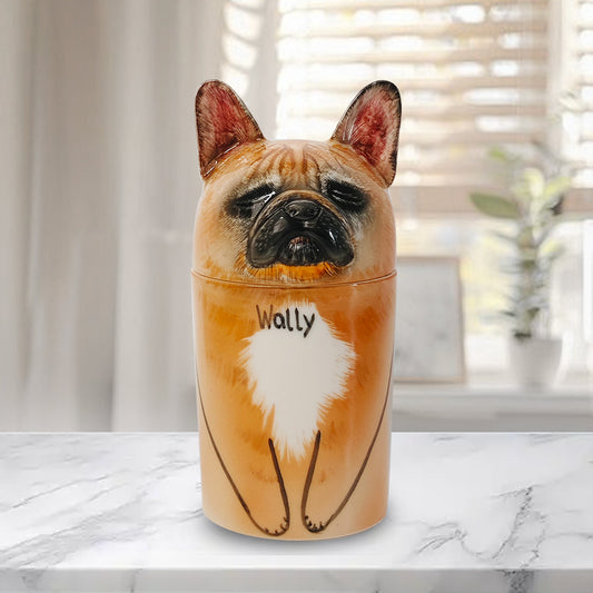 Custom Ceramic Pet Urn with Hand-Painted Details - Honor Your Beloved Pet-Sympathy Gift For Pet Owners, Pet Lovers