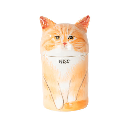 Personalized Cat Urn with Open/Closed Eyes