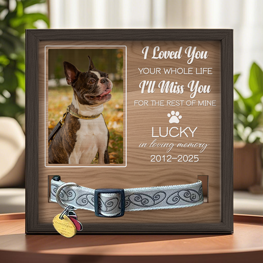 Custom Photo I Loved You Your Whole Life - Memorial Personalized Custom Pet Loss Sign, Collar Frame - Sympathy Gift For Pet Owners, Pet Lovers
