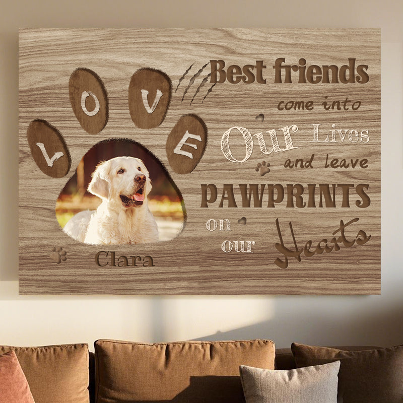 Custom Photo Best Friends Come Into Our Lives - Pets Personalized Custom Horizontal Canvas - Sympathy Gift For Pet Owners, Pet Lovers