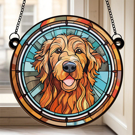 Custom A Glowing Memory - Memorial Personalized Custom Stained Glass Window Hanging Suncatcher - Sympathy Gift For Pet Owners, Pet Lovers