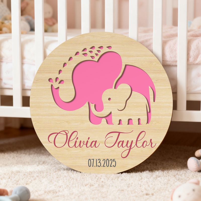 Custom Baby Name Plaque – Personalized Name and Birth Date Hanging Sign - Gift for the Nursery or Baby Shower