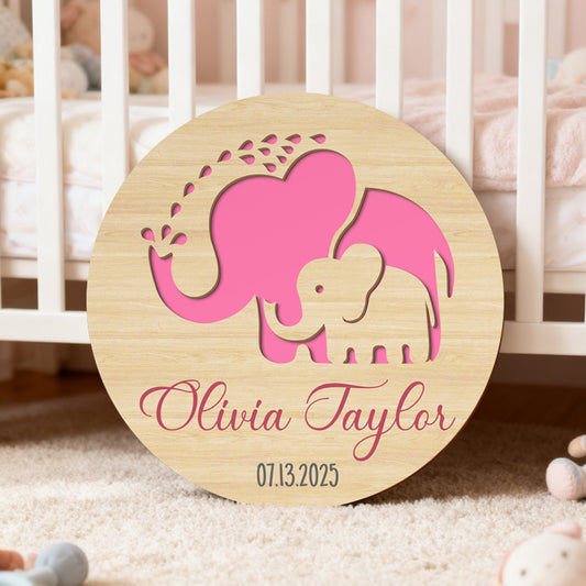 Custom Baby Name Plaque – Personalized Name and Birth Date Hanging Sign - Gift for the Nursery or Baby Shower