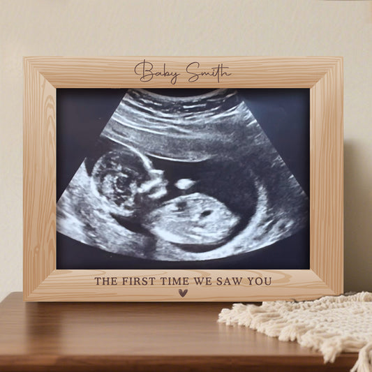 Custom Baby Ultrasound Frame with Printed Photo – Personalized Name & Quote – Gift for Expecting Parents or Baby Shower