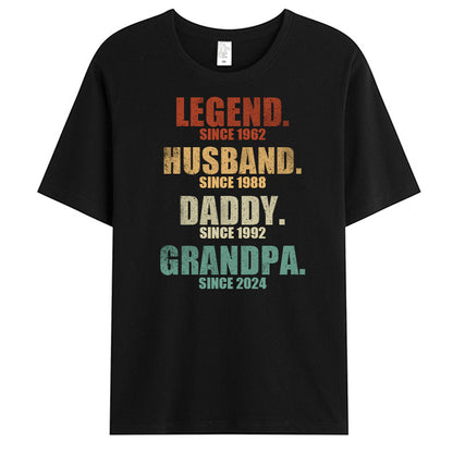 Legend Husband Daddy Grandpa - Family Personalized Custom Unisex T-shirt - Gift For Dad, Grandpa