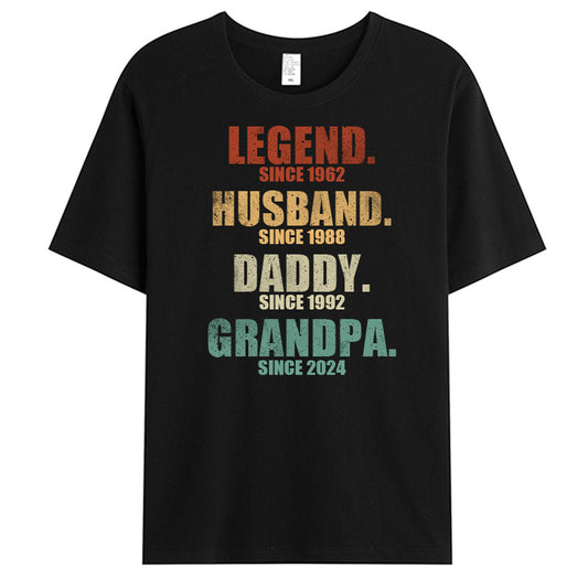 Legend Husband Daddy Grandpa - Family Personalized Custom Unisex T-shirt - Gift For Dad, Grandpa